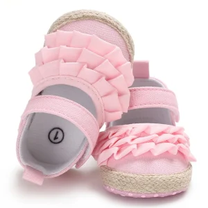 Baby Girl Flowers Soft Crib Shoes