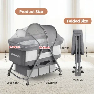 Bedside Crib Sleeper with Large Storage Basket