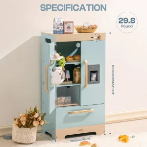 Play Kitchen Fridge Refrigerator with Ice Dispenser