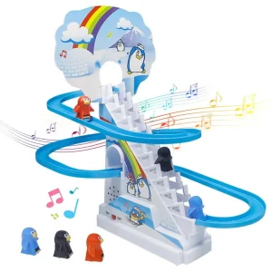 Toy Penguin Slide Electric Railcar With Music