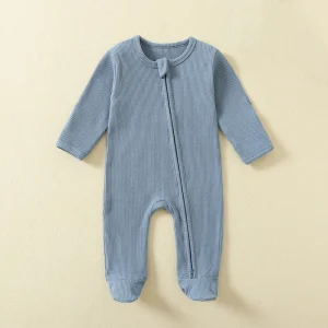 Organic Cotton Baby Rompers Long-Sleeve Pajamas Sleepsuits