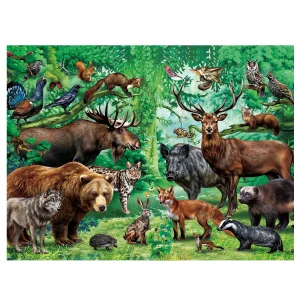 Double Sided 100 Piece Puzzles,  Wild Animals