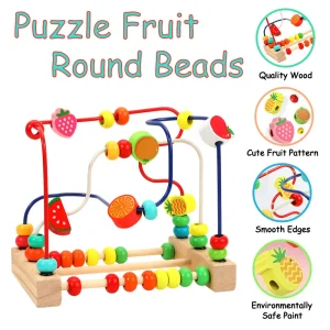 Children's Wooden Fruit Beads Puzzle Counting