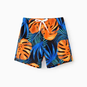 Floral Drawstring Swim Trunks