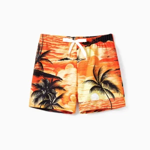 Tropical Hawaiian Boys' Swim Trunks