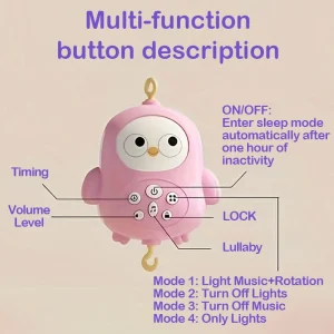 Musical Crib Mobile for Baby with Soft Night Light