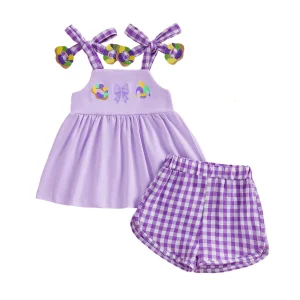 Girls Summer Floral  Sleeveless Top and Denim Shorts Set