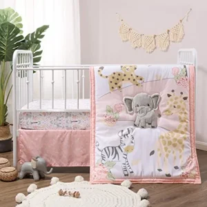 3 Piece Baby Crib Bedding Set for Girls